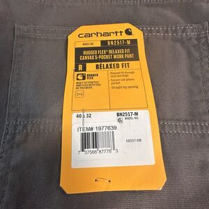 Carhartt BN2517 Rugged Flex Relaxed Fit Canvas Work Pants 40x32 Gray NWT